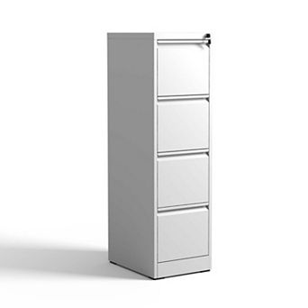 4 Drawer Metal Vertical File Cabinet, Sturdy with Anti-Tilt, Full Extension Drawers for Home Office