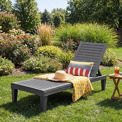 Costway Patio Lounge Chair Chaise Recliner Weather Resistant Adjustable