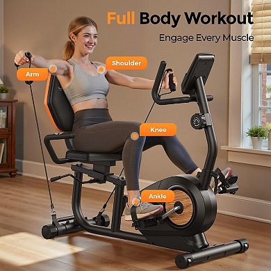 Yosuda Recumbent Exercise Bike for Home，Magnetic Staionary Bike for Seniors/Adults