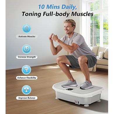 Vibration Plate, 400LBS Capacity Vibration Plate for Lymphatic Drainage, Max Space