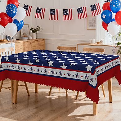 American Flag Tablecloth, Round Table Cloths, Washable Rectangle Table Covers for Holiday Decor