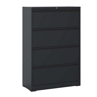 4-Drawer Lockable File Cabinet, Steel Lateral Filing Cabinet for Home Office, Fits Legal/A4/F4
