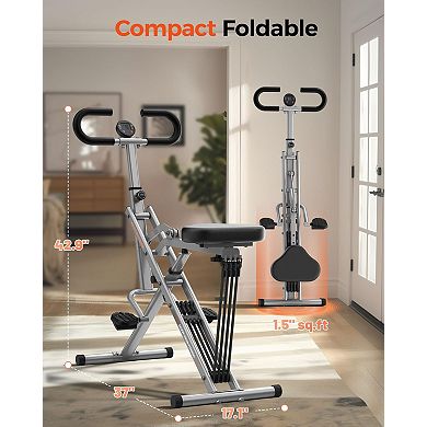 FED FITNESS Squat Machine, Ride Rowing Machine for Glute Core Legs Cardio Exercise, 350 LBS Capacity