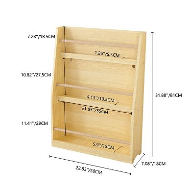3 Tier Kids Book Rack, Practical & Easy to Use Organizer for Bedroom Playroom Classroom Book Storage
