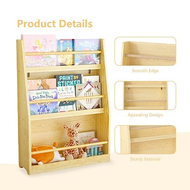 3 Tier Kids Book Rack, Practical & Easy to Use Organizer for Bedroom Playroom Classroom Book Storage