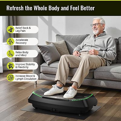 FLYBIRD 4D Vibration Plate 500 LBS Capacity Black