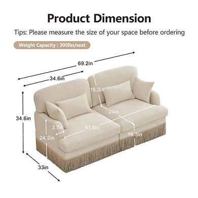 Comfy Leopard Chenille Loveseat Sofa,Ergonomic Design for Living Room, Small Apartment, Families