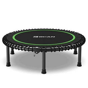 BCAN Foldable Mini Trampoline, Adult Fitness Trampoline with Durable Bungees
