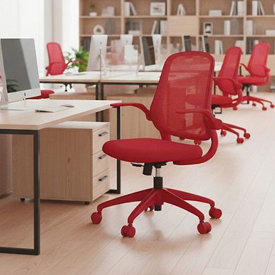 Ergonomic Office Chair 300lb Capacity, Flip-Up Armrests, Mesh Back, Home Office Desk Chair