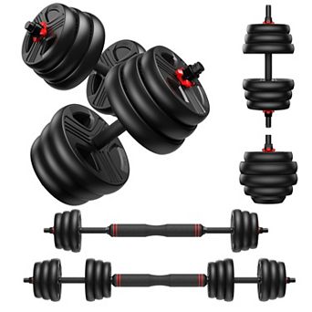 FED FITNESS Adjustable Dumbbell Set, 3-in-1 Converts to Barbell & Kettlebell, Home Gym Weights