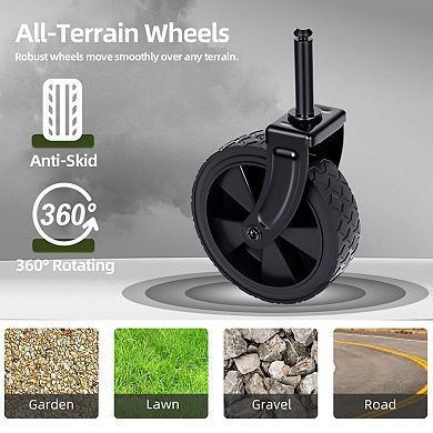 3 in 1 Collapsible Wagon, 220 lbs Capacity, 360° Wheels for Camping, Groceries, Pet Rides