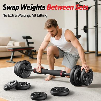 FED FITNESS Adjustable dumbbell set,70/90lbs Free Weights set with upgraded nut, 5 in 1 Weight Set