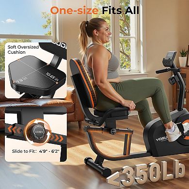 Yosuda Recumbent Exercise Bike for Home，Magnetic Staionary Bike for Seniors/Adults
