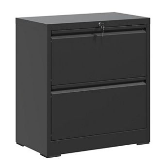 2 Drawer Lockable Metal File Cabinet, Quiet Slide Rails & Large Storage, for Home Office Study