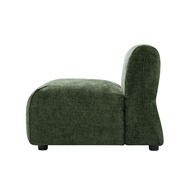 Modern Curved Upholstered Accent Chair, Ergonomic Comfort & Space-Saving, for Living Room Bedroom