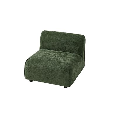 Modern Curved Upholstered Accent Chair, Ergonomic Comfort & Space-Saving, for Living Room Bedroom