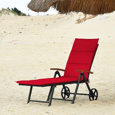 Costway 2PCS Aluminum Rattan Lounger Recliner 5-Position Adjustable Chair