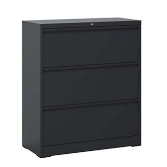 3 Drawer Lockable Metal File Cabinet, 330LBS Load, Quiet Design for Home Office, Fits Legal/A4/F4
