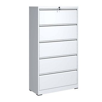 5 Drawer Metal File Cabinet with Lock,Lockable Steel Filing Cabinet for Home Office,Fits Legal/A4/F4