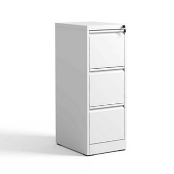 3 Drawer Metal Vertical File Cabinet with Lock, Full Extension Drawers, Anti-Tilt, for Home Office