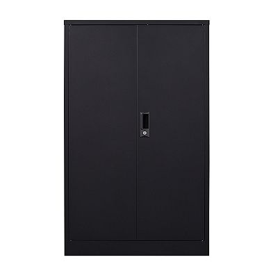 Folding Metal Storage Cabinet with Locking Doors, Adjustable Shelf Steel Storage Locker