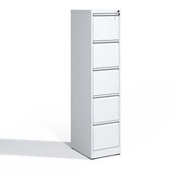 5 Drawer Locking Metal File Cabinet, Anti-Tilt Vertical Filing Cabinet for A4/Legal/Letter Storage