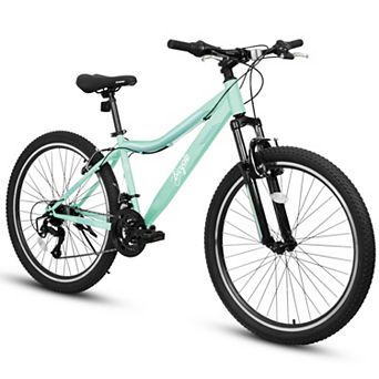 24 Inch Mountain Bike with 21 Speed Front Suspension Dual V-Brakes for Trail Commute Urban Riding
