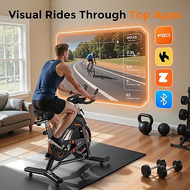 Yosuda Magnetic Exercise Bike,Stationary Bikes for Home with Exclusive App, Indoor Cycling Bike