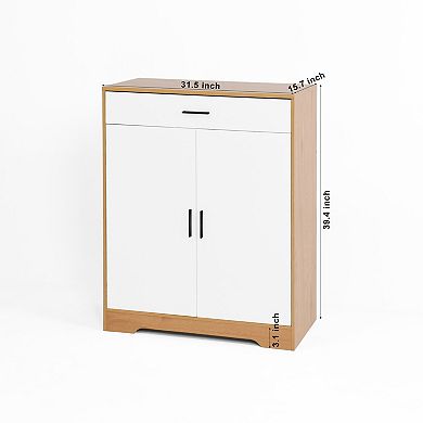 4-Tier Shoe Cabinet with Drawer & Adjustable Shelves, Freestanding Storage for Entryway Hallway