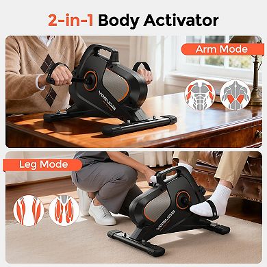 Yosuda Under Desk Bike Pedal Magnetic Mini Exercise Bike for Arm/Leg Exercise