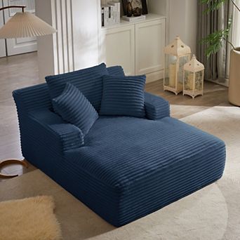 KWPZQEB Oversized Corduroy Chaise Lounge Chair for Living Room, No Assembly Required