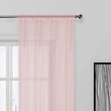 Kate Aurora Hotel Lux 2 Piece Rose Pink Rod Pocket Sheer Curtain Panels
