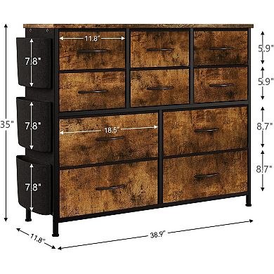 Dresser for Bedroom, 10 Drawers Fabric Storage Drawer