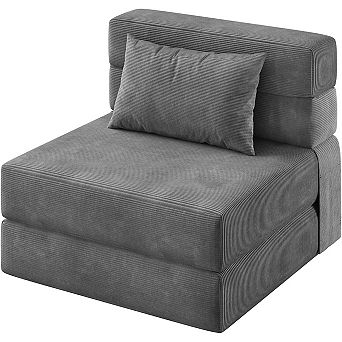 4-in-1 Folding Sofa Bed & Chair Bed - Convertible Sleeper, Fold Out Loveseat Sofa Couch with Pillow