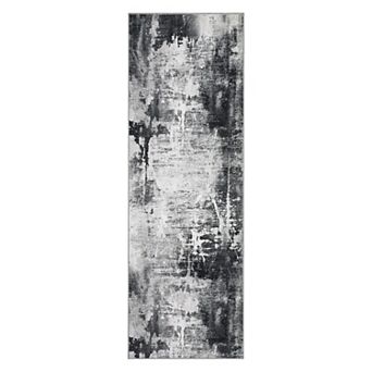 Washable Abstract Modern Area Rug, Large Ultra Soft Runner Rug Low Pile, Living Room Bedroom Office