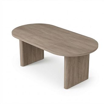 Oval Executive Desk Wooden Office Workstation Writing Table for Home Office