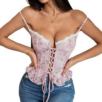 Women Corset Tops Going Out Outfits Clothes Crop Cute Party Strap Tank