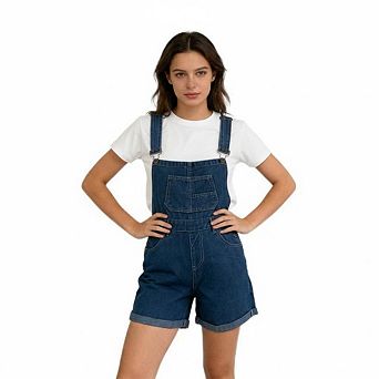 Denim Overall Shorts For Women Adjustable Strap Loose Summer Casual Outfits with Pockets