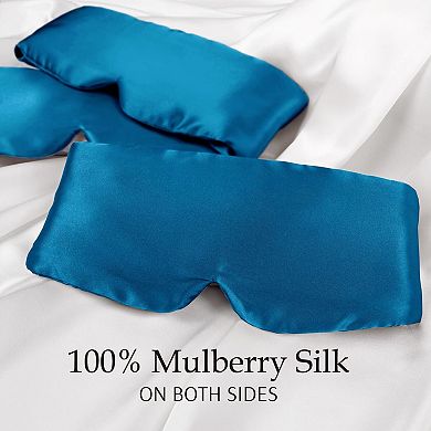 Mulberry Silk Sleep Mask Adjustable Headband Full Size Large Blackout Travel Nap