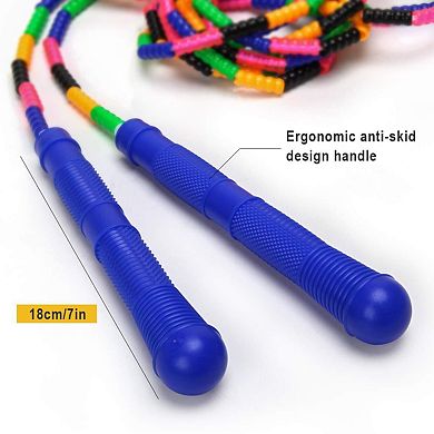 Long Jump Rope Double Dutch Soft Beaded Skipping Plastic Segmented Multiple Jumpers