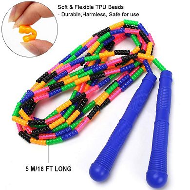 Long Jump Rope Double Dutch Soft Beaded Skipping Plastic Segmented Multiple Jumpers