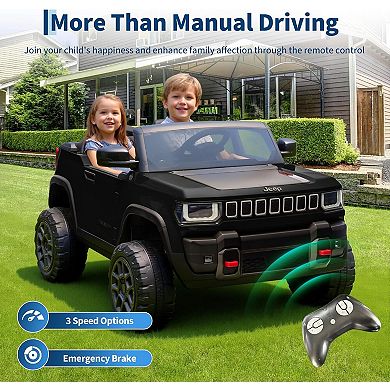 24v Licensed Kids Ride on Carwith Parent Remote Control 3 Speeds Bluetooth Music LED Lights