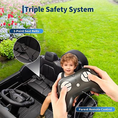 24v Licensed Kids Ride on Carwith Parent Remote Control 3 Speeds Bluetooth Music LED Lights