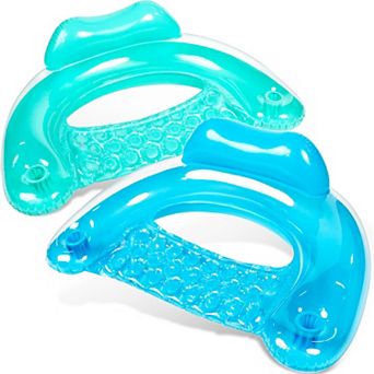 2 pack Inflatable Pool Float Chair Hammock Cup Holder