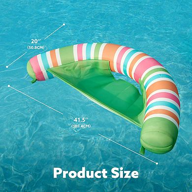 2 Packs Inflatable Pool Float Chair Sling Fabric Stripes