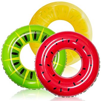 3 Pack 32" Pool Floats Tube Swim Rings Inflatable Animal Water Toys