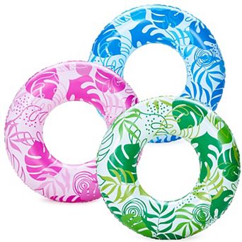3 Pack 32" Pool Floats Tube Swim Rings Inflatable Animal Water Toys