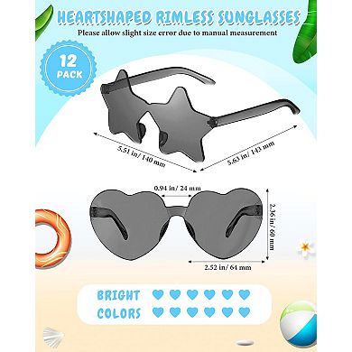 Retro Rimless Sunglasses Summer Party Favors 12pc