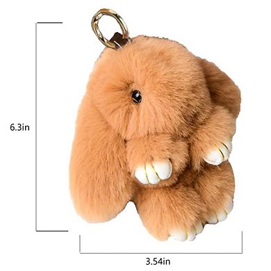 Fluffy Rabbit Keychain Pendant Charm for Bag Purse Backpack