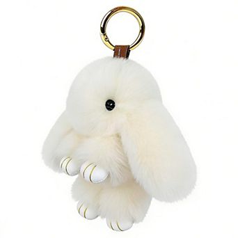 Fluffy Rabbit Keychain Pendant Charm for Bag Purse Backpack